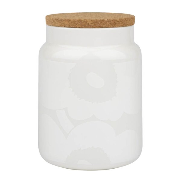 Marimekko Oiva Unikko behållare 1,2 L vit