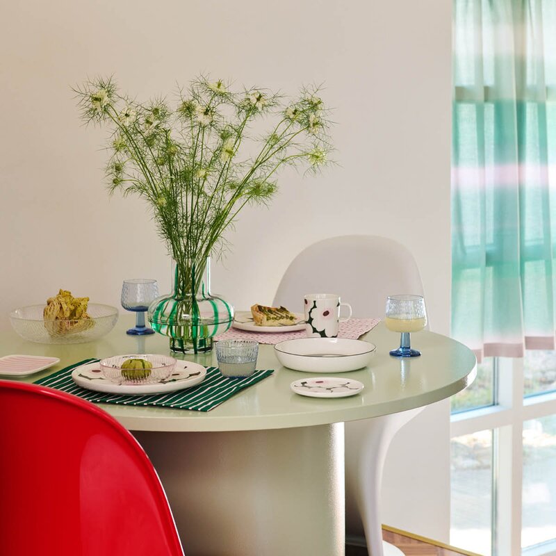 Marimekko Unikko mugg 25 cl vit/mörkgrön/rosa