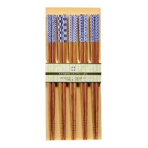 Kawai Ätpinnar Susutake-Komon 5-pack Blå/Vit