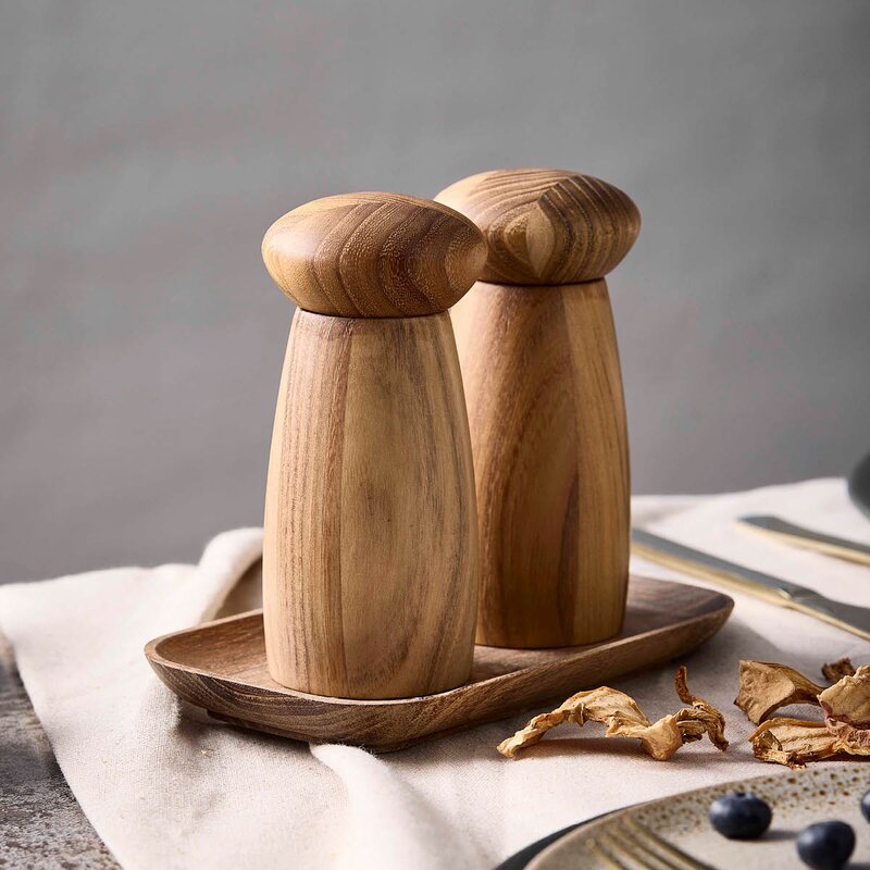 Aida RAW kvarnset med bricka 13,5 cm 3 delar teak