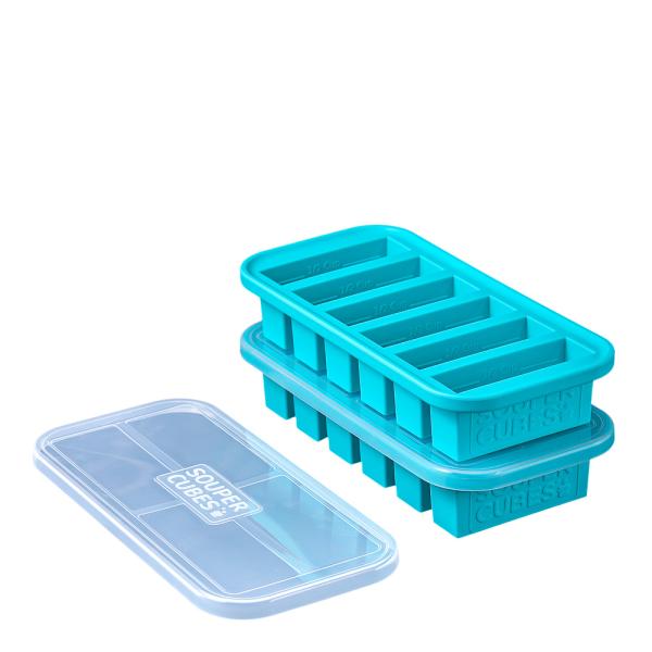 Souper Cubes Matförvaring och Lock Silikon Half-cup 6x125 ml 2-pack Blå