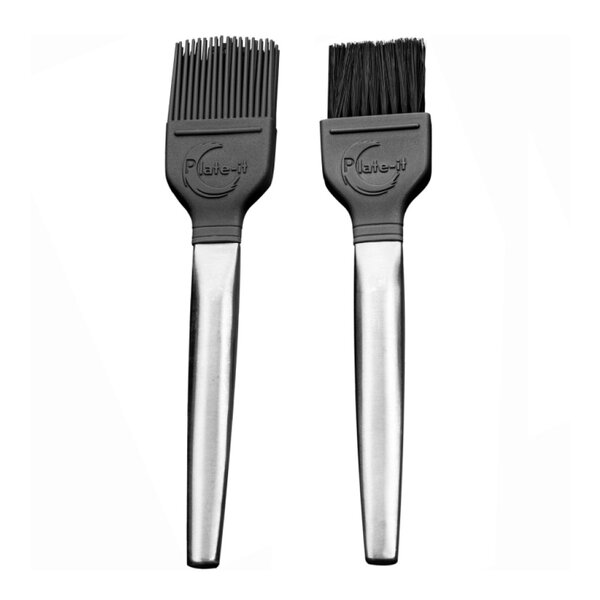 Plate It Dekorationspensel / Bakpensel 2 delar stål/grå