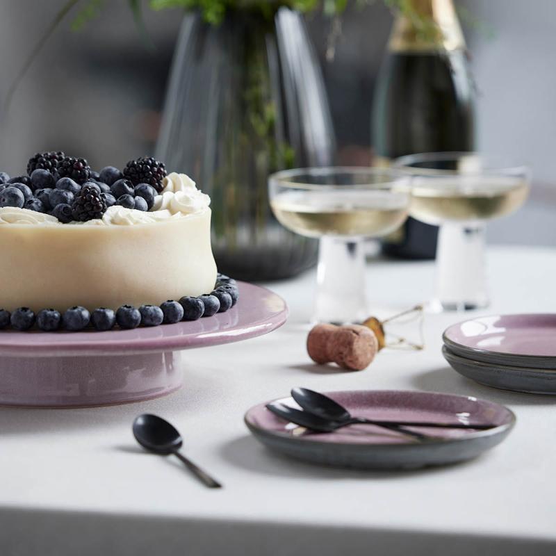 Bitz Tårtfat på fot 30x5,5 cm Ljusrosa