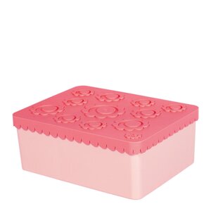 Blafre Blomma matlåda plast tre fack 14x19 cm rosa