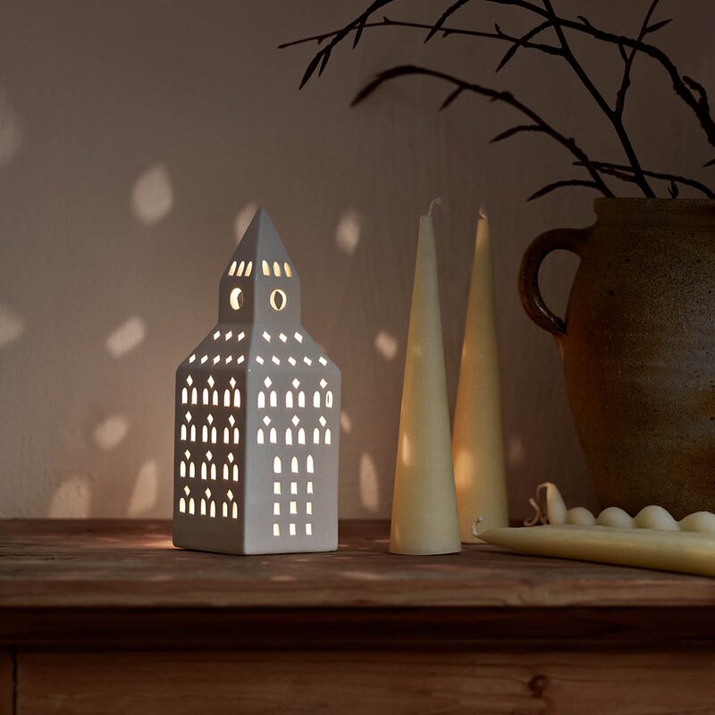 Kähler Urbania ljuslykta 20 cm Kyrktorn vit