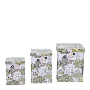 Martinex Mumin fyrkantig burk trädgård 3 delar grön