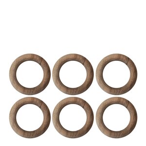 Sögne Home Servettring 6x6 cm 6-pack akaciaträ