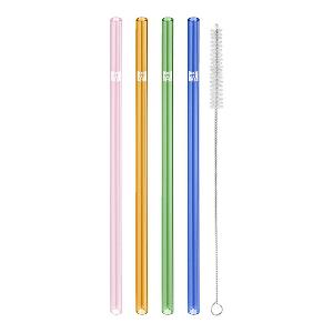 Zwilling Sorrento Glassugrör+Rengöringsborste 4-pack Flerfärgade