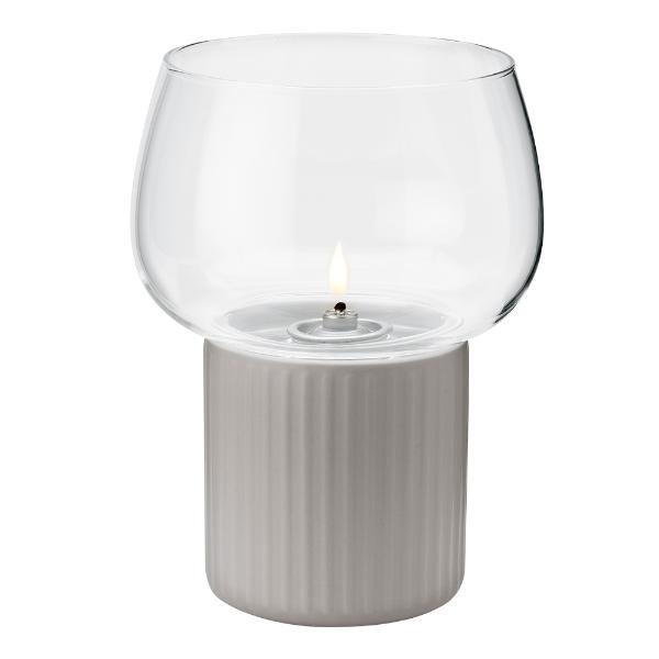 Hygge Hurricane Ljuslykta 16 cm Grå