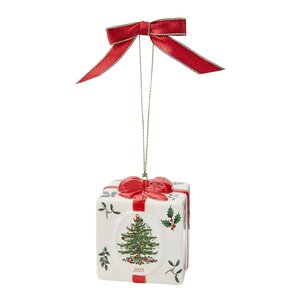 Spode Christmas Tree julgranspynt julklapp 6,9x6,5 cm