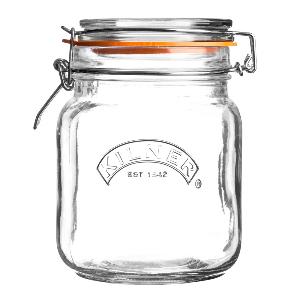 Kilner Clip Top konserveringsburk 1 L kvadratisk