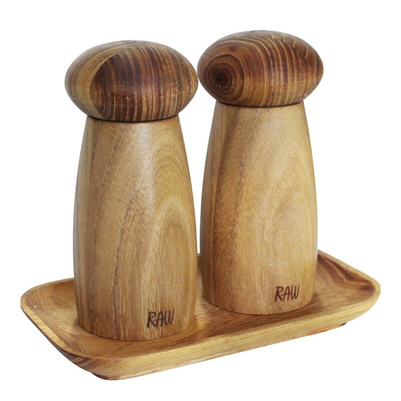 Aida RAW kvarnset med bricka 13,5 cm 3 delar teak