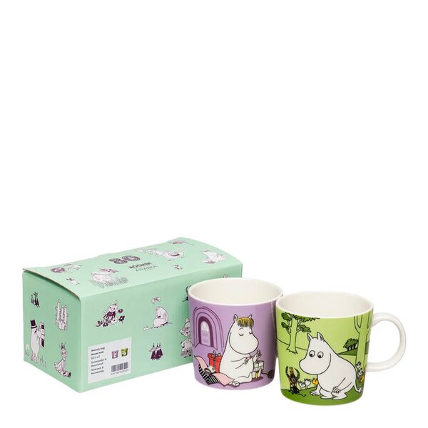 MoominArabia Muminmugg 30 cl Snorkfröken + Mumintrollet 2-pack 80 år