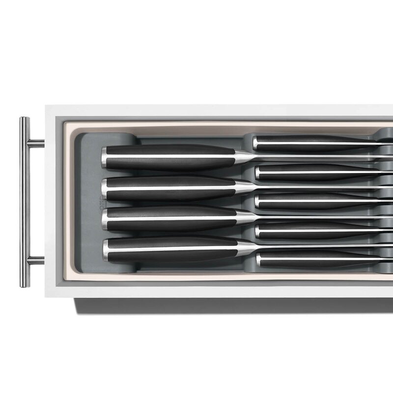 Oxo Knivblock för kökslåda 42x14x6 cm vit/grå