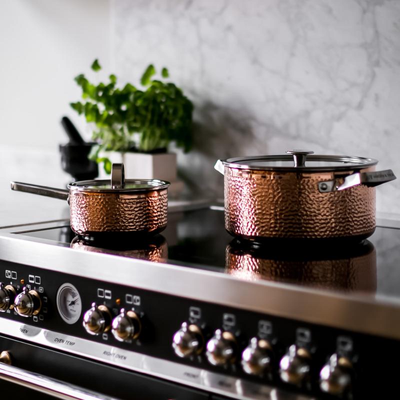 Vargen & Thor Mjölner.1 grytset 3 delar Vera, Miranda, Modell Y koppar