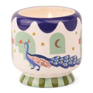 Paddywax Adopo doftljus misted lime 8,8 cm Peacock blå