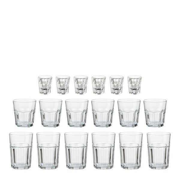 Aida Atelier Granit glas 18 delar 6x36 cl + 6x28 cl + 6x5 cl