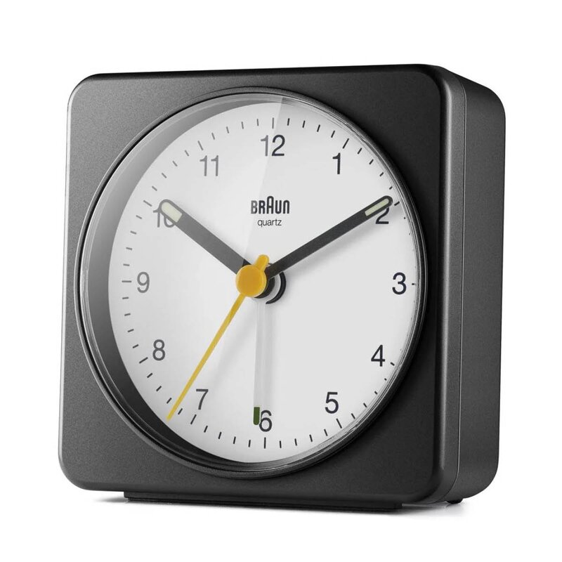 Braun Väckarklocka analog 7,8 cm svart/vit