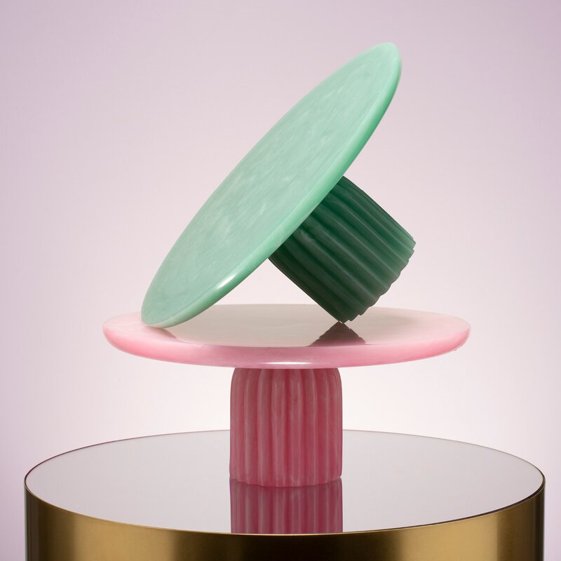 Vondels Summer Party tårtfat i resin 28 cm rosa