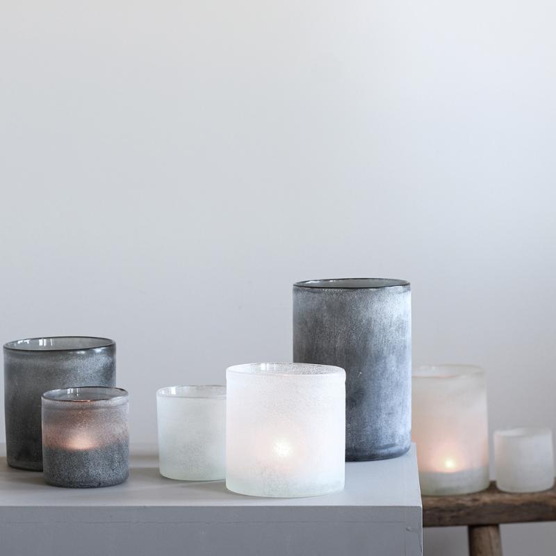 Tell Me More Frost Ljuslykta 12x12 cm Vit