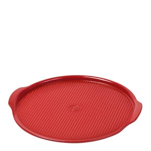 Emile Henry Pizzasten räfflad 40 cm röd