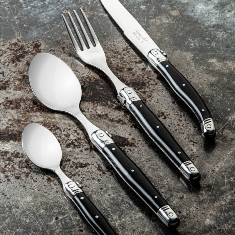 Laguiole Style de Vie Premium Line Treasure bestickset 24 delar svart/stål
