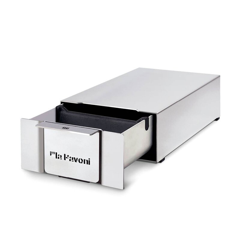 La Pavoni Knock Box låda för espresso 24x13 cm rostfritt stål