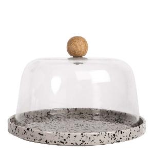 Sagaform Ditte Ostkupa Rund 19,5 cm Grå/Svart/Klar