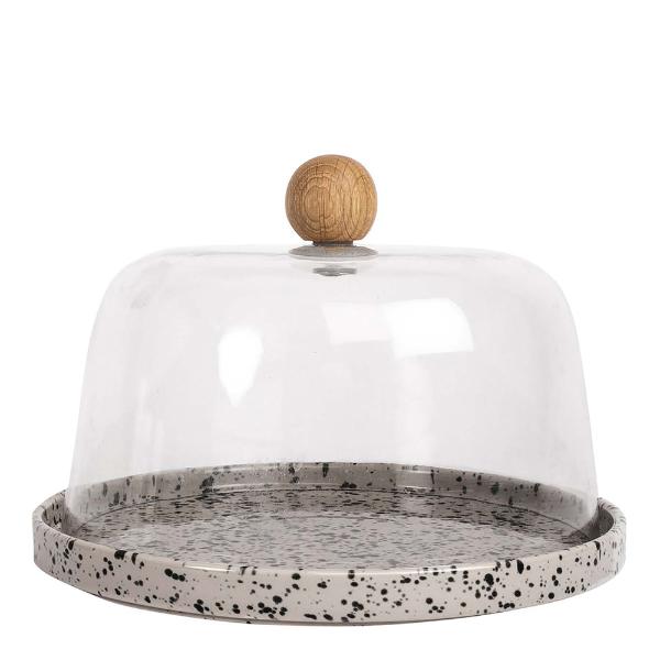 Ditte Ostkupa Rund 19,5 cm Grå/Svart/Klar