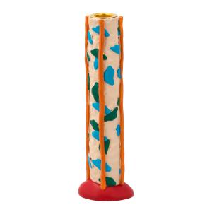 Villa Collection Styles Ljusstake med prickar 21 cm Blå/Amber Polyresin