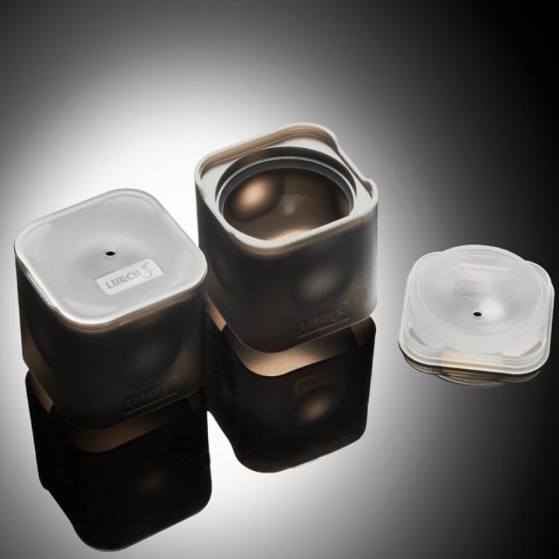 Lurch Isform Kulor med lock 2-pack Ø6cm Svart