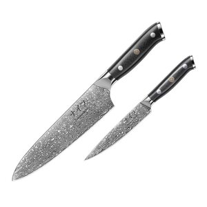 Damaskus by Haws G10 knivset 2 delar kockkniv + allkniv