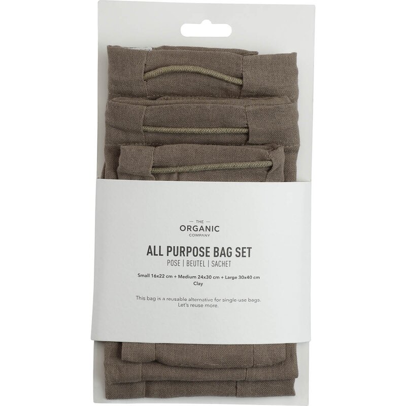 The Organic Company Tygpåse 3-pack clay