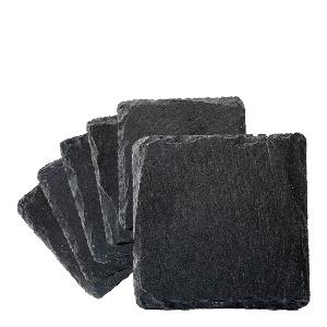 Dorre Glasunderlägg 10x10 cm 6-pack Svart