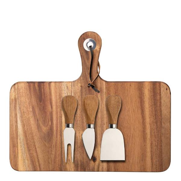 Dorre Ostbricka med ostverktyg 29 cm Akaciaträ