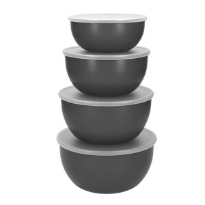 KitchenAid Core skålset 4 delar med lock charcoal grey
