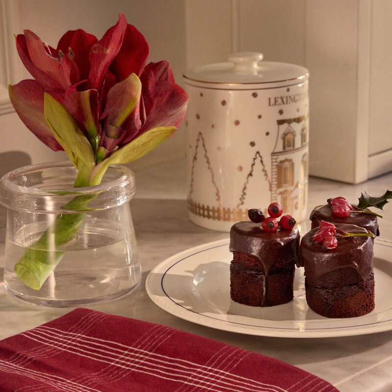 Lexington House kakburk med lock 13x18 cm vit/guld