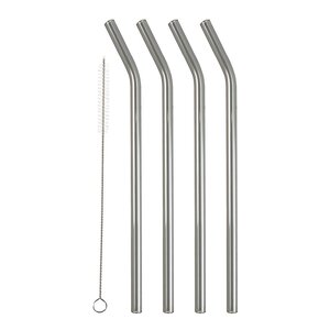 Lyngby Sugrör med böj 21,5 cm 4-pack glas smoke