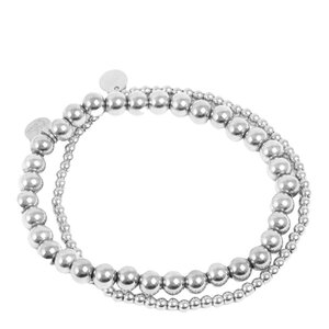 A&C Oslo Steel - Essentials armband dubbla med kulor silver