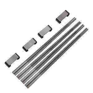 Vargen & Thor Frost Kito ätpinnar 4 par med hållare svart