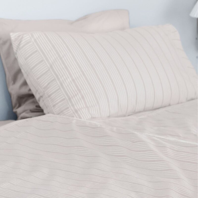 Home by Ilse Jacobsen Bedding Collection bäddset 150x210 cm + 50x60 cm sand beige stripes