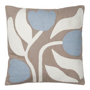 Broste Copenhagen Dora kuddfodral 50x50 cm Taupe Warm Grey/Light Blue
