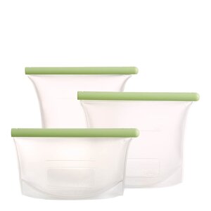 Lékué Återanvändbar silikonpåse 3 delar 0,5/1/1,5 L grön