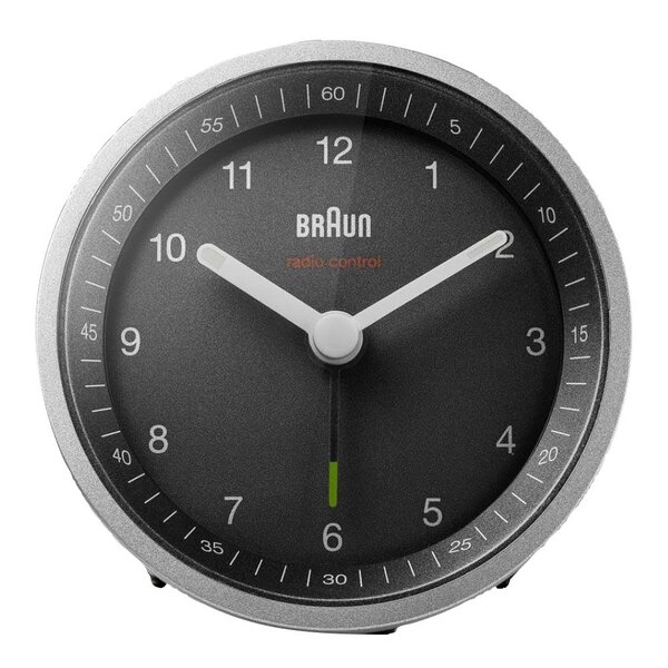 Braun Väckarklocka analog DCF 8 cm silver/svart