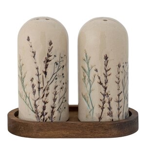 Bloomingville Bea salt- och pepparset 11 cm natur