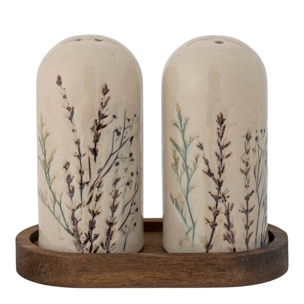 Bloomingville Bea salt- och pepparset 11 cm natur