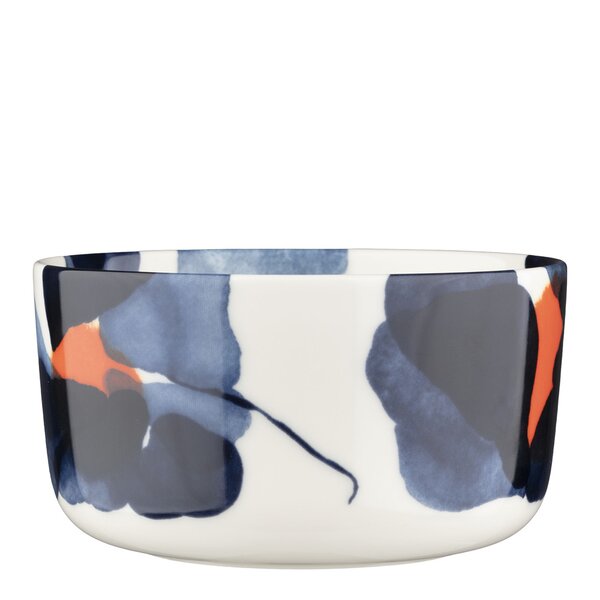 Marimekko Oiva Valssi skål 50 cl vit/blå/orange