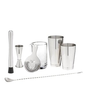 Viski Barset med 7 delar i rostfritt stål