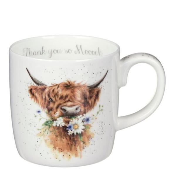 Royal Worcester fine bone China Lg mug beker mok tekst I LOVE YOU afbeelding met 2 omhelzende giraffen 400ml Wrendale Bosdieren MMSI4020-XD
