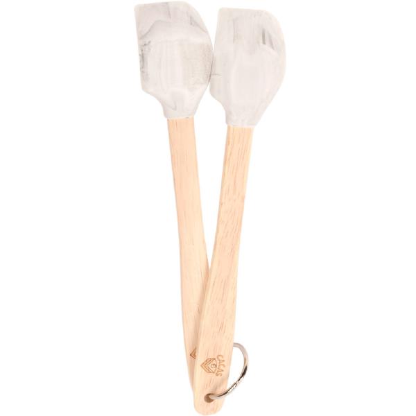Spatel M/Trähandtag 2-Pack Marmor